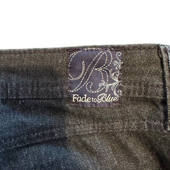 Fade to Blue Premium Cuffed Capri Denim Jeans Womens 14 Blue Zip Pockets - Picture 4 of 15